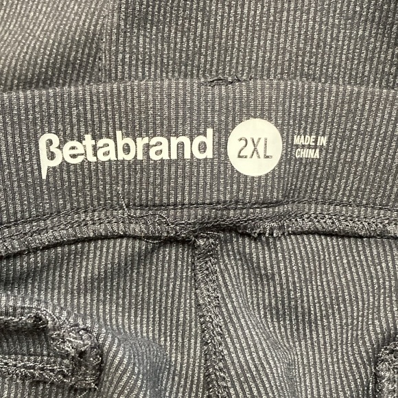 Betabrand Gray Mini Stripe Dress Pant Yoga Pants Bootcut Stretch Size 2X - Picture 5 of 5